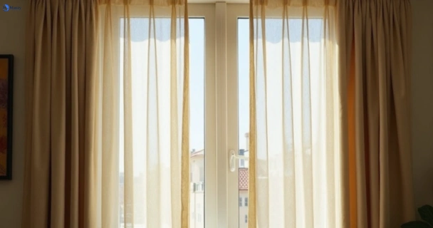 Dusty and dull curtains in corrimal-nsw before steam cleaning